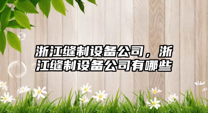 浙江縫制設備公司，浙江縫制設備公司有哪些