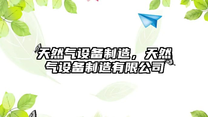 天然氣設備制造，天然氣設備制造有限公司