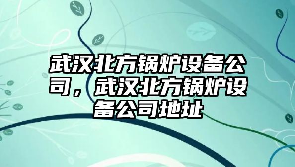 武漢北方鍋爐設備公司，武漢北方鍋爐設備公司地址