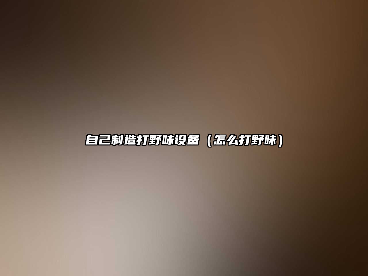 自己制造打野味設備（怎么打野味）