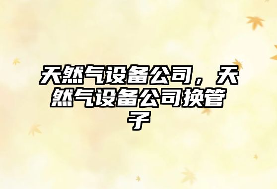 天然氣設備公司，天然氣設備公司換管子