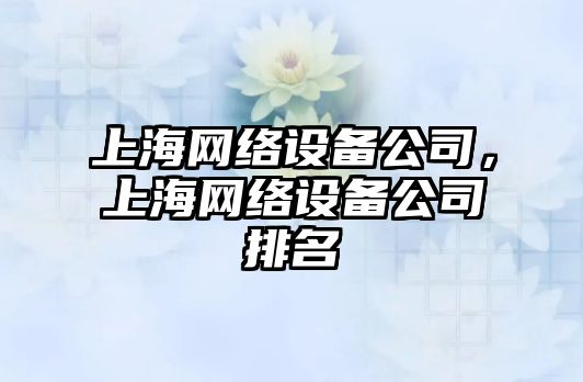 上海網(wǎng)絡(luò )設備公司，上海網(wǎng)絡(luò )設備公司排名