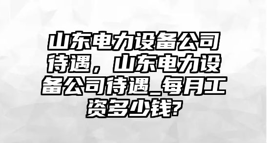 山東電力設備公司待遇，山東電力設備公司待遇_每月工資多少錢(qián)?