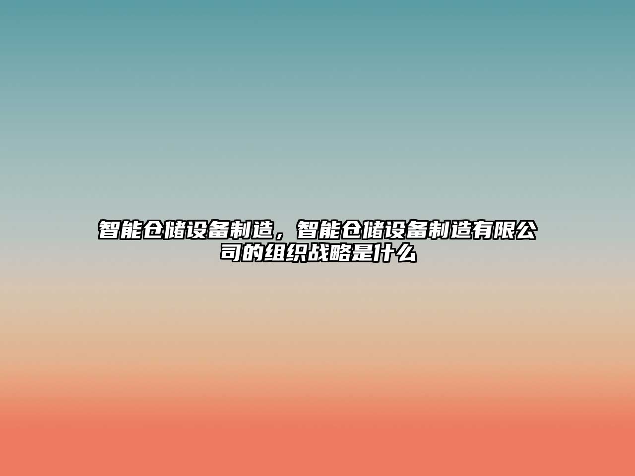 智能倉儲設備制造，智能倉儲設備制造有限公司的組織戰略是什么