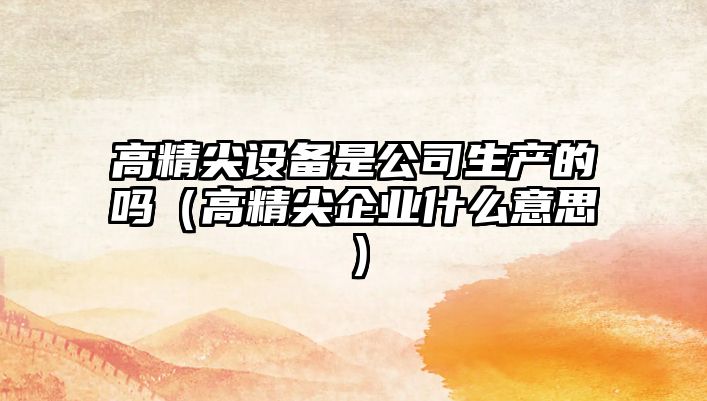 高精尖設備是公司生產(chǎn)的嗎（高精尖企業(yè)什么意思）