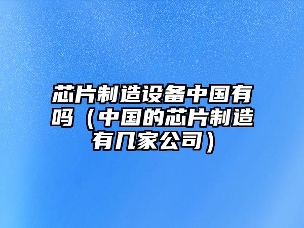 芯片制造設備中國有嗎（中國的芯片制造有幾家公司）