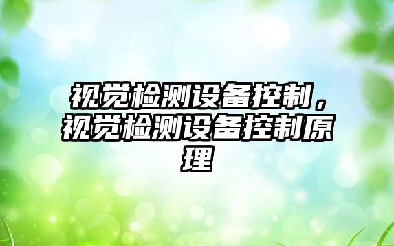 視覺(jué)檢測設備控制，視覺(jué)檢測設備控制原理