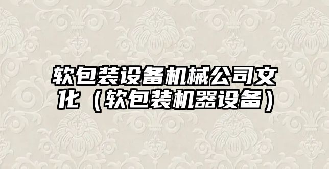 軟包裝設備機械公司文化（軟包裝機器設備）