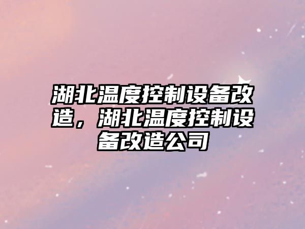 湖北溫度控制設備改造，湖北溫度控制設備改造公司