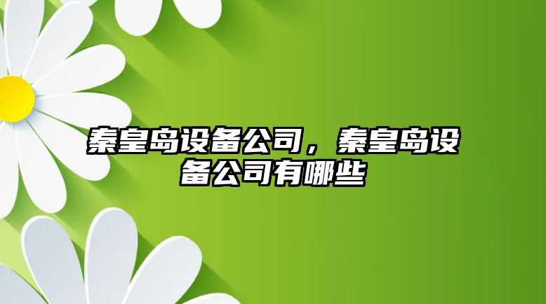 秦皇島設備公司，秦皇島設備公司有哪些