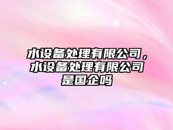水設備處理有限公司，水設備處理有限公司是國企嗎