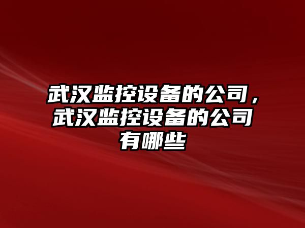 武漢監控設備的公司，武漢監控設備的公司有哪些