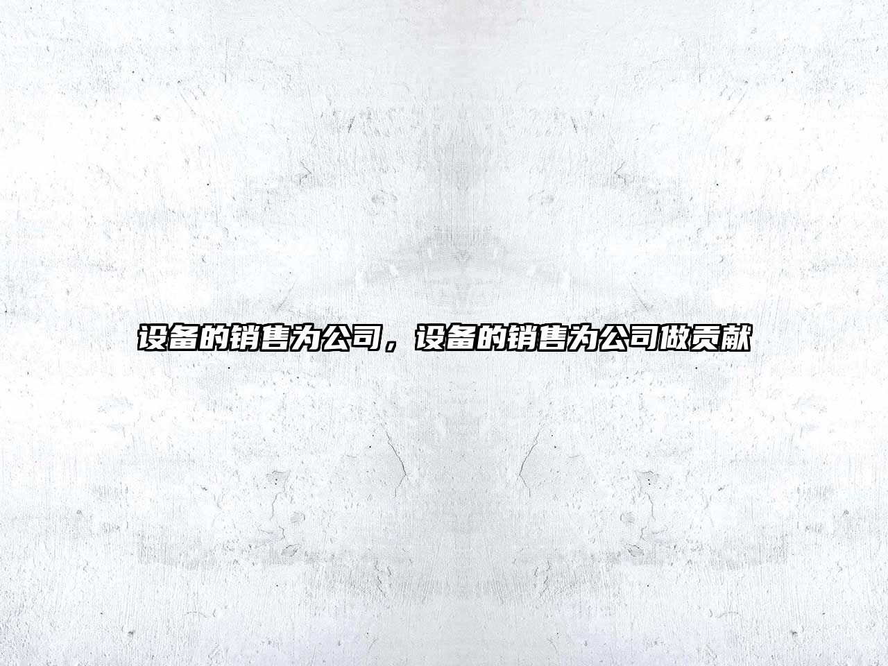 設備的銷(xiāo)售為公司，設備的銷(xiāo)售為公司做貢獻