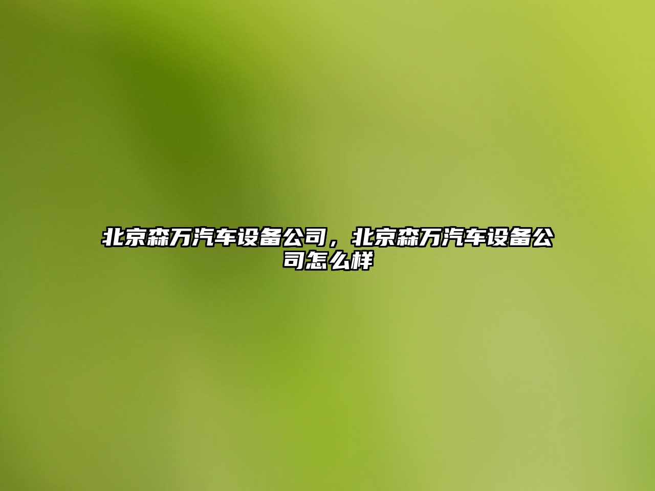北京森萬(wàn)汽車(chē)設備公司，北京森萬(wàn)汽車(chē)設備公司怎么樣