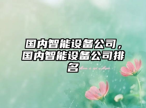 國內智能設備公司，國內智能設備公司排名