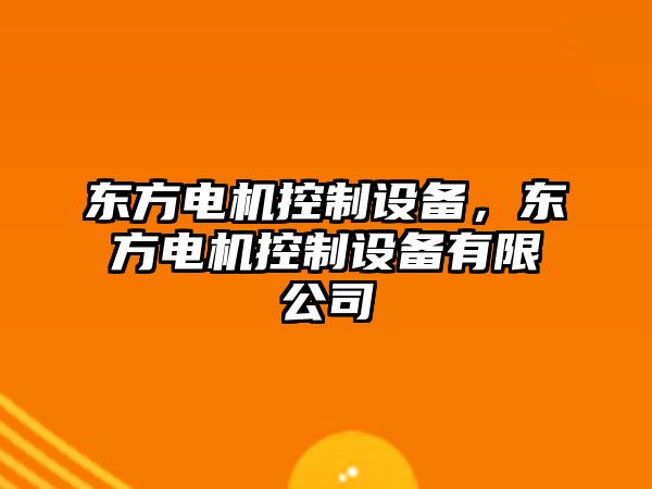 東方電機控制設備，東方電機控制設備有限公司