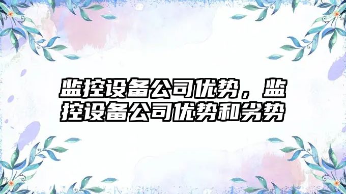 監控設備公司優(yōu)勢，監控設備公司優(yōu)勢和劣勢