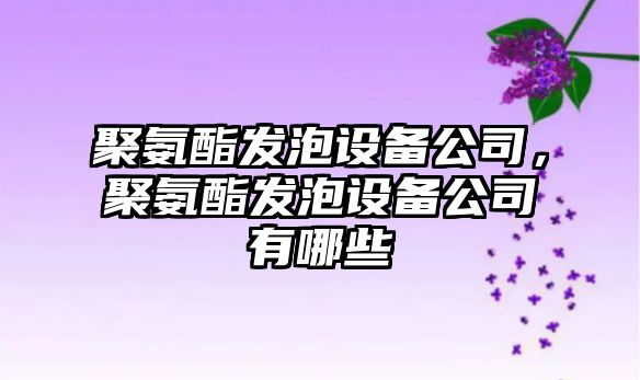 聚氨酯發(fā)泡設備公司，聚氨酯發(fā)泡設備公司有哪些