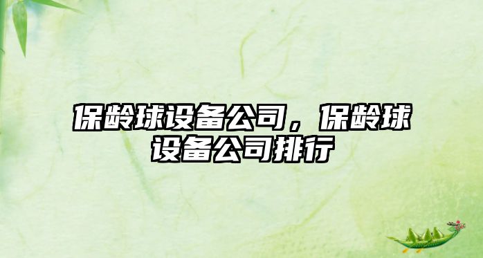 保齡球設備公司，保齡球設備公司排行