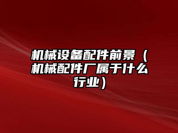 機械設備配件前景（機械配件廠(chǎng)屬于什么行業(yè)）