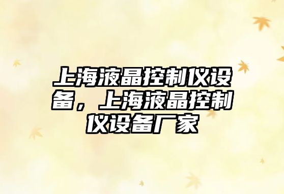 上海液晶控制儀設備，上海液晶控制儀設備廠(chǎng)家