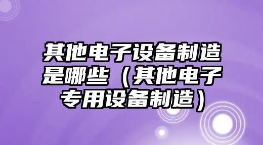 其他電子設備制造是哪些（其他電子專(zhuān)用設備制造）