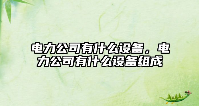 電力公司有什么設備，電力公司有什么設備組成