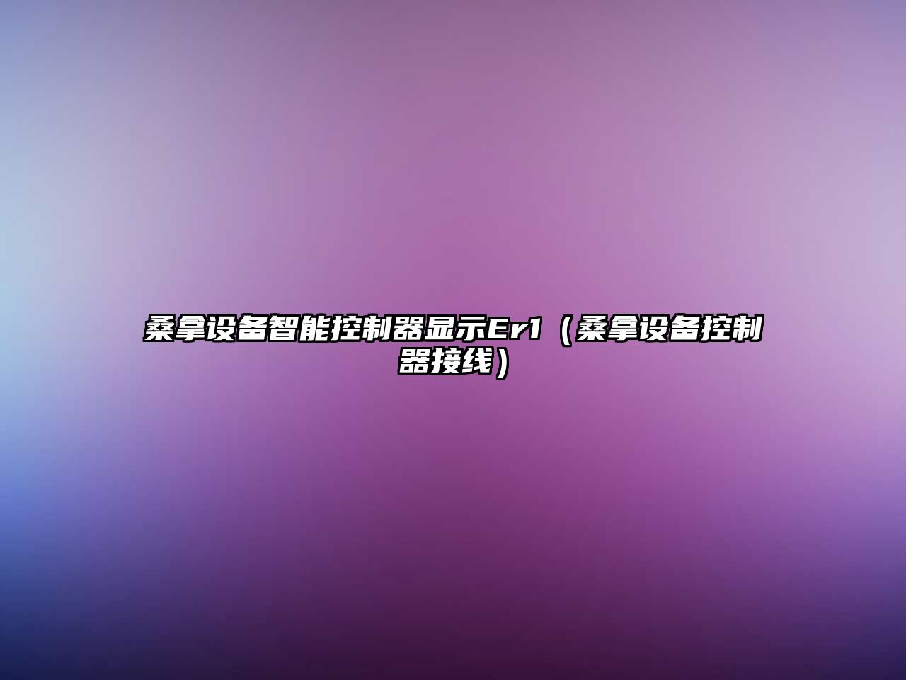 桑拿設備智能控制器顯示Er1（桑拿設備控制器接線(xiàn)）