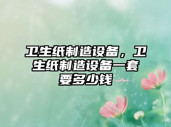 衛生紙制造設備，衛生紙制造設備一套要多少錢(qián)