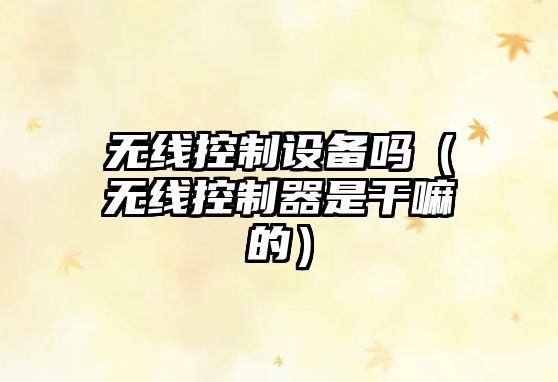 無(wú)線(xiàn)控制設備嗎（無(wú)線(xiàn)控制器是干嘛的）