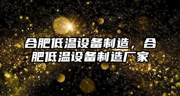 合肥低溫設備制造，合肥低溫設備制造廠(chǎng)家