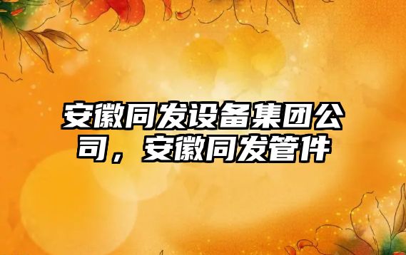 安徽同發(fā)設備集團公司，安徽同發(fā)管件