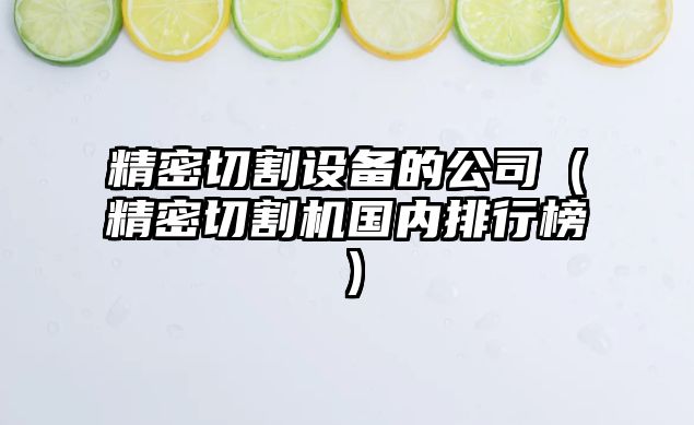 精密切割設備的公司（精密切割機國內排行榜）