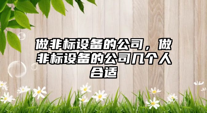 做非標設備的公司，做非標設備的公司幾個(gè)人合適