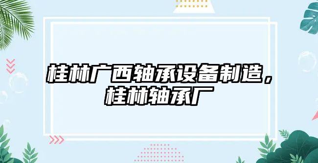 桂林廣西軸承設備制造，桂林軸承廠(chǎng)