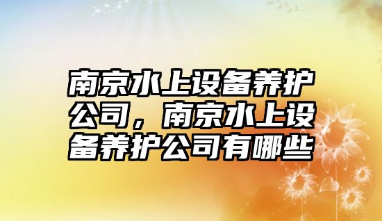 南京水上設備養護公司，南京水上設備養護公司有哪些