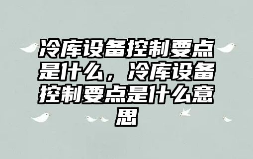 冷庫設備控制要點(diǎn)是什么，冷庫設備控制要點(diǎn)是什么意思