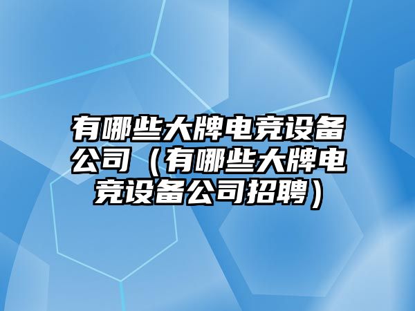有哪些大牌電競設備公司（有哪些大牌電競設備公司招聘）