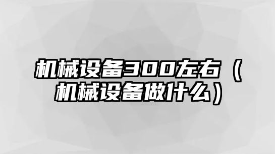 機械設備300左右（機械設備做什么）