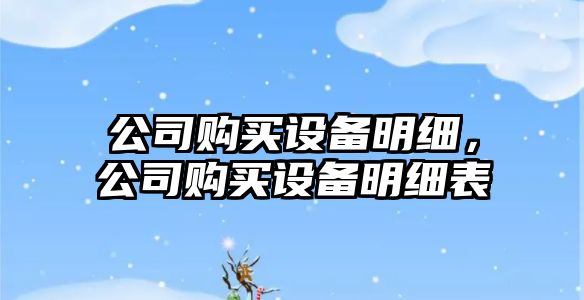 公司購買(mǎi)設備明細，公司購買(mǎi)設備明細表