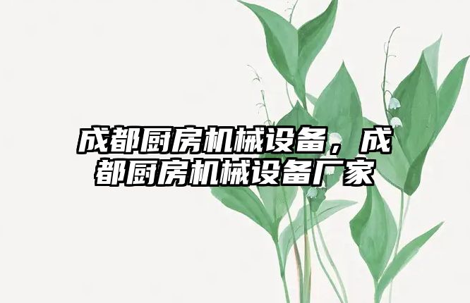 成都廚房機械設備，成都廚房機械設備廠(chǎng)家