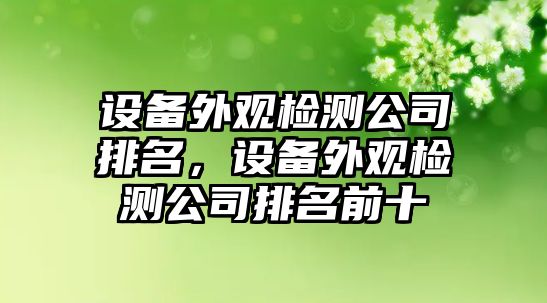 設備外觀(guān)檢測公司排名，設備外觀(guān)檢測公司排名前十