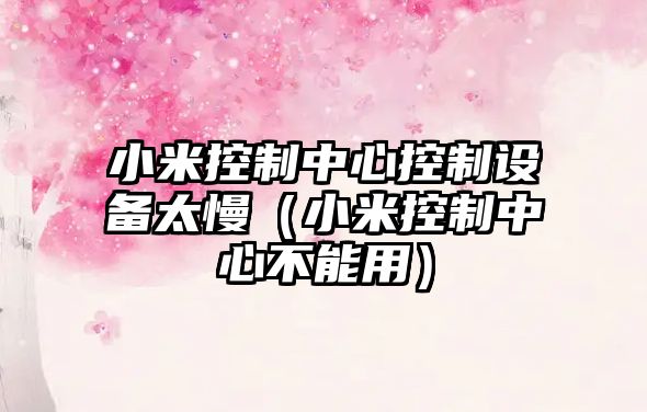 小米控制中心控制設備太慢（小米控制中心不能用）