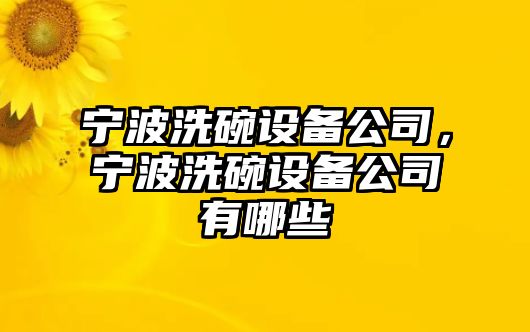寧波洗碗設備公司，寧波洗碗設備公司有哪些