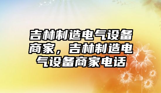吉林制造電氣設備商家，吉林制造電氣設備商家電話(huà)