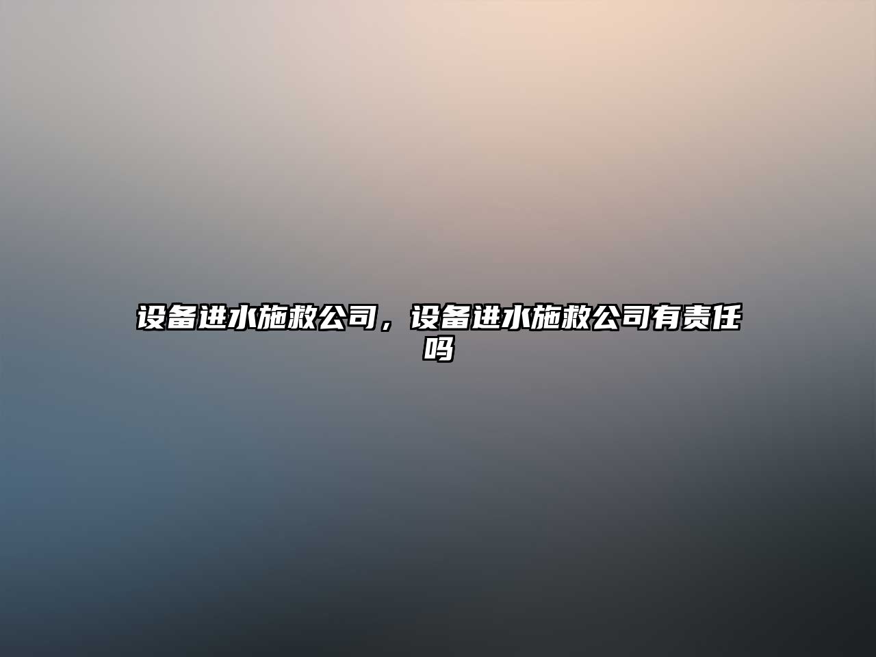 設備進(jìn)水施救公司，設備進(jìn)水施救公司有責任嗎