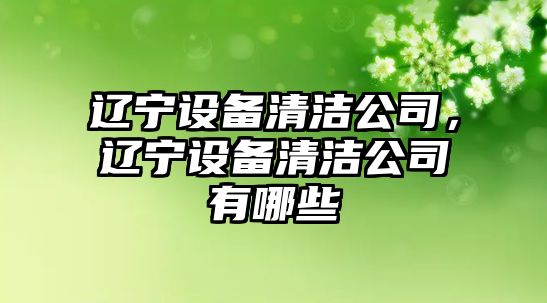 遼寧設備清潔公司，遼寧設備清潔公司有哪些