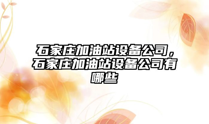 石家莊加油站設備公司，石家莊加油站設備公司有哪些
