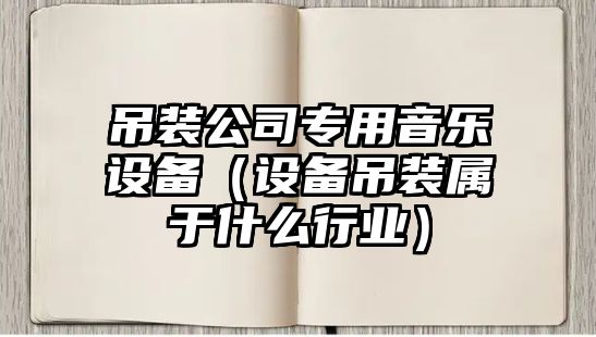 吊裝公司專(zhuān)用音樂(lè )設備（設備吊裝屬于什么行業(yè)）