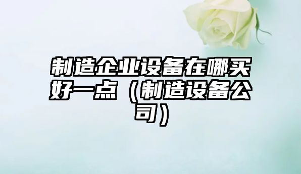 制造企業(yè)設備在哪買(mǎi)好一點(diǎn)（制造設備公司）